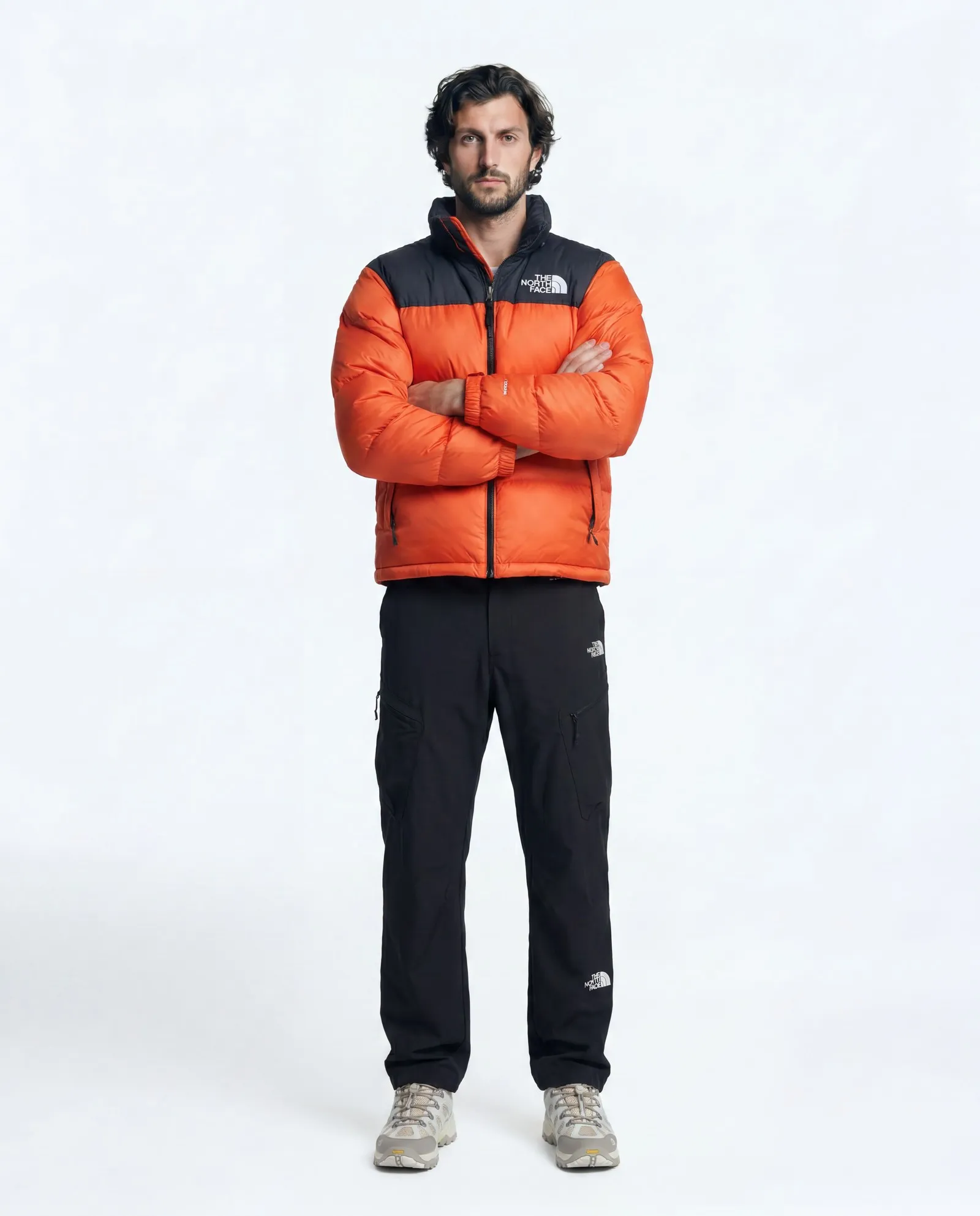 Generated on-model image: down jacket