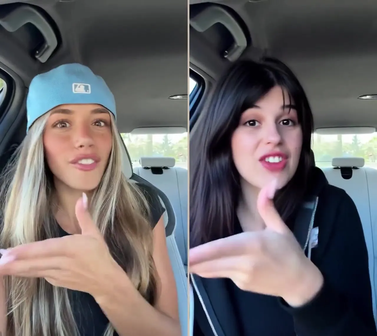 UGC-style cuts: two friends in a car, a crochet cardigan
